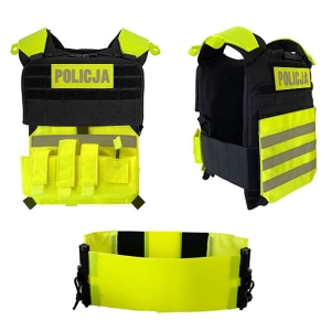 ZESTAW: kamizelka WRD z cummerbund 2xROC+ napisy POLICJA 